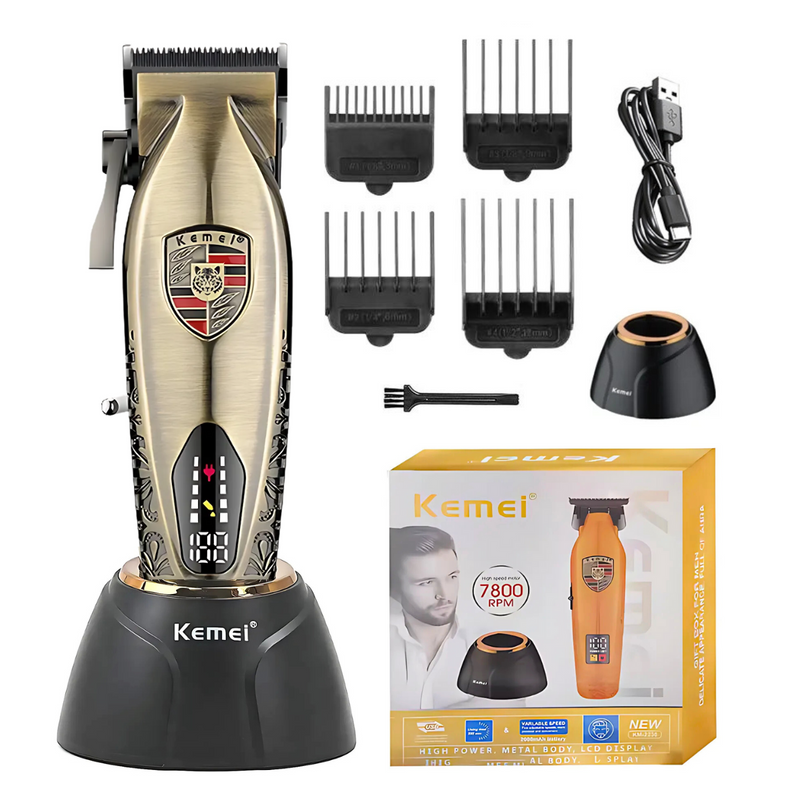 Kit Premium Corte Km-2230 + Acabamento Km-2236 + Shaver Km-T93 | Kemei ®