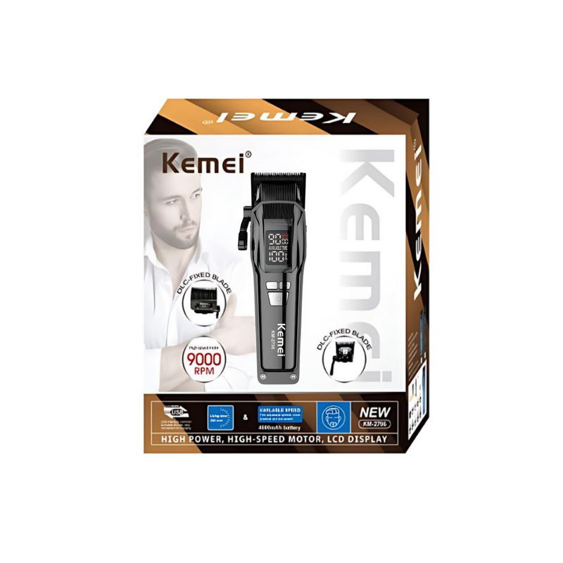 Máquina de Corte Lâmina Fade & Taper Km-2796 + Acabamento Km-2371 | Kemei ®