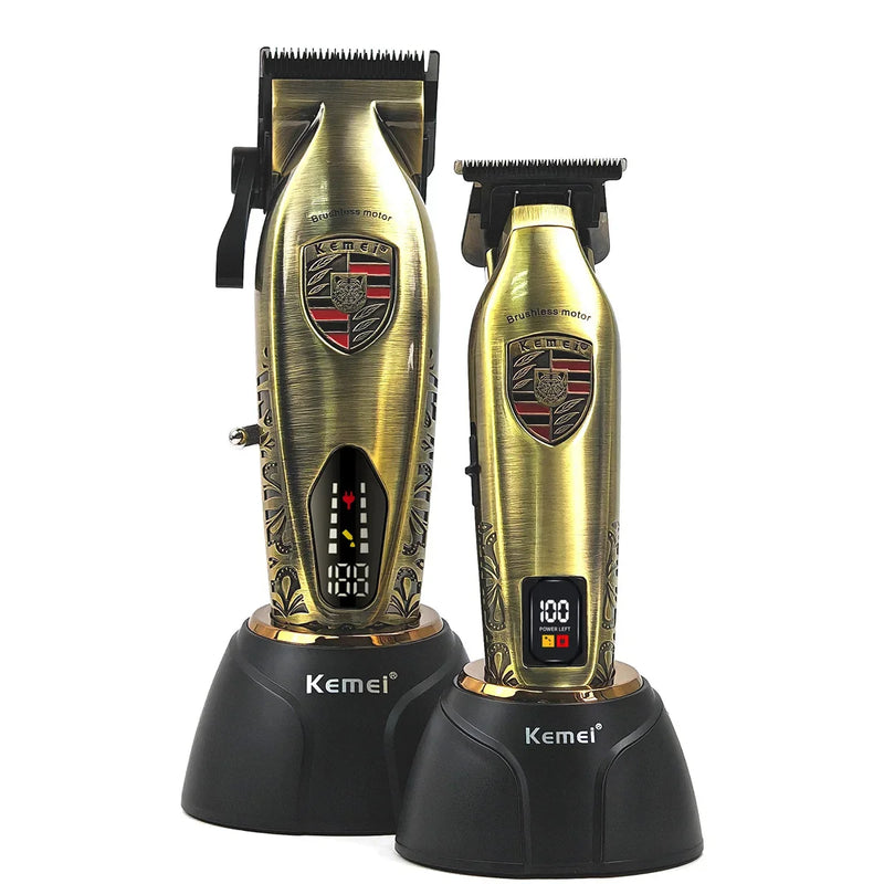 Kit Corte + Acabamento 10w com Base Carregadora Km-2230 / Km-2236 | Kemei ®